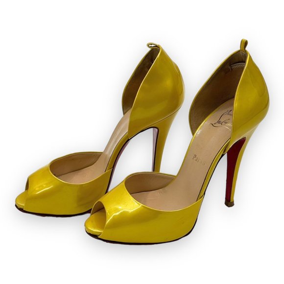 Christian Louboutin Shoes - [relisted] Christian Louboutin Bright Yellow Peep Toe Heels